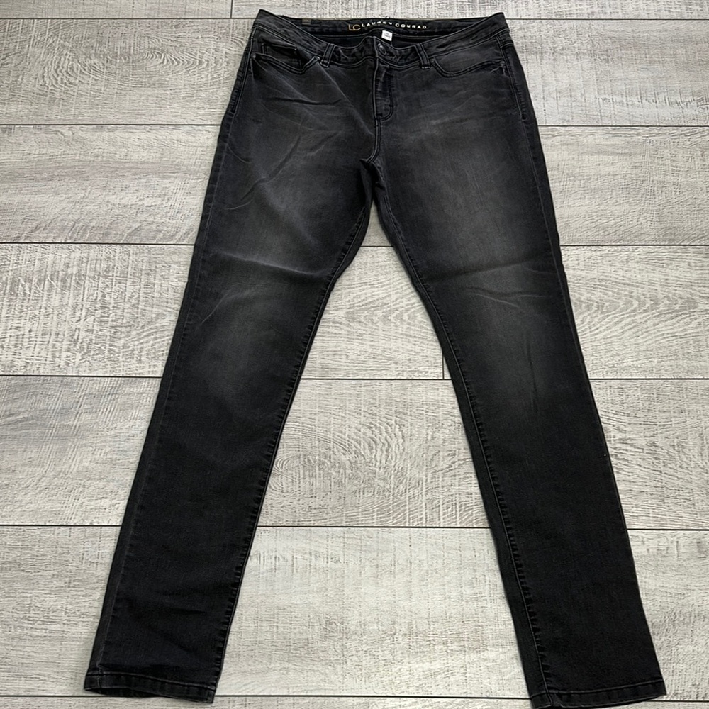 LC Lauren Conrad Women's Black Straight Jeans